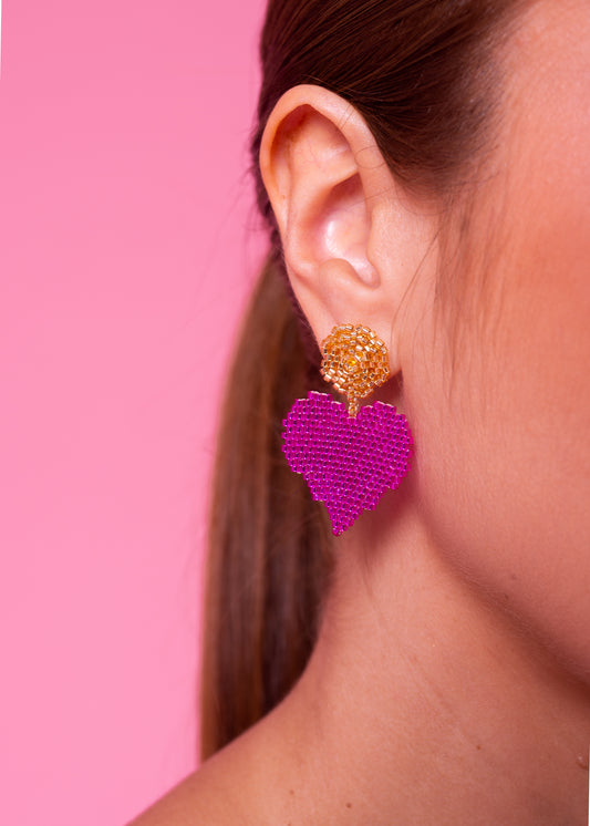 Aretes corazón tropical 💖